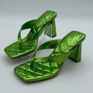 Jessica Simpson Zayde Green Square Toe Block Heels